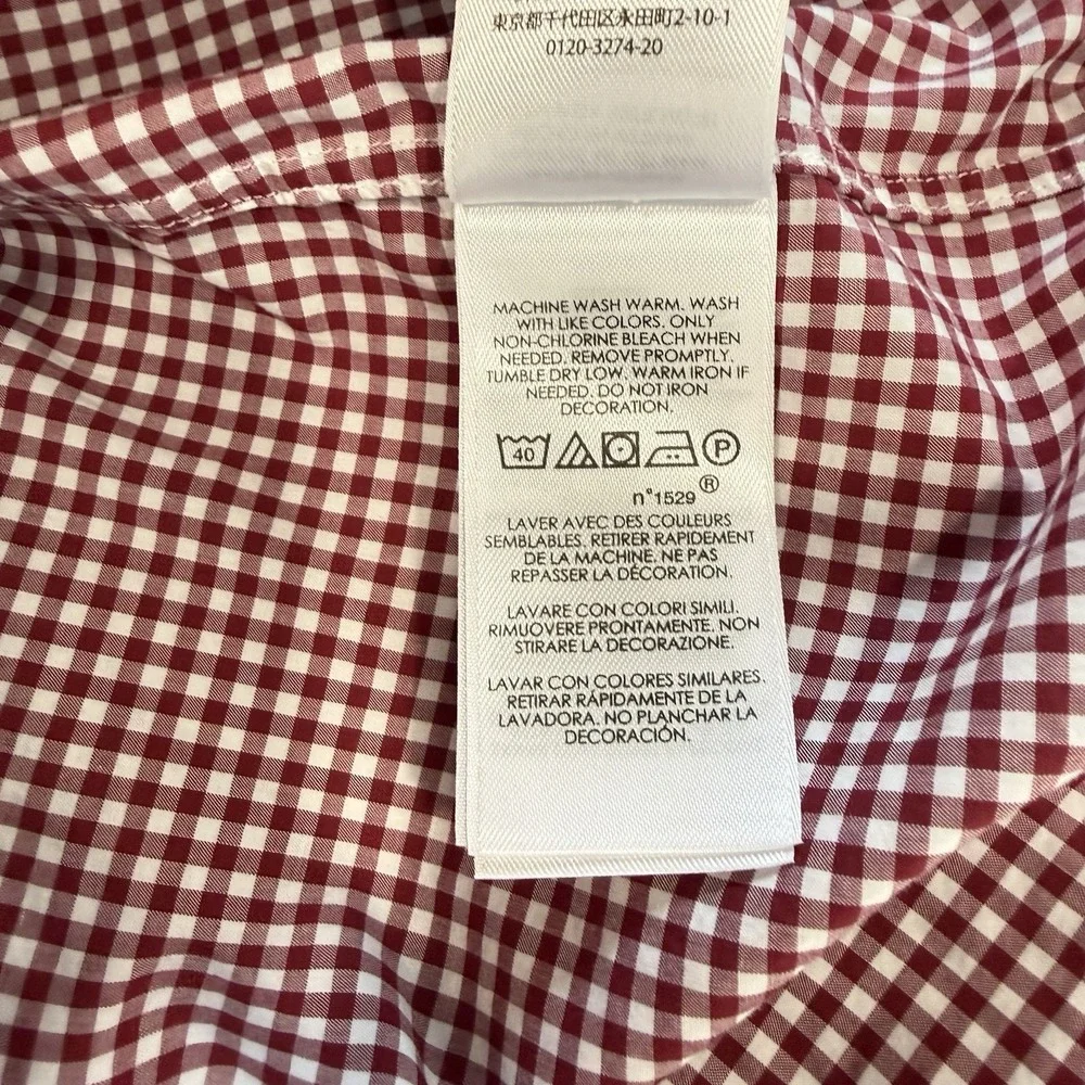Polo Ralph Lauren Dark Red Gingham Cotton Button‎ Down Shirt XL
